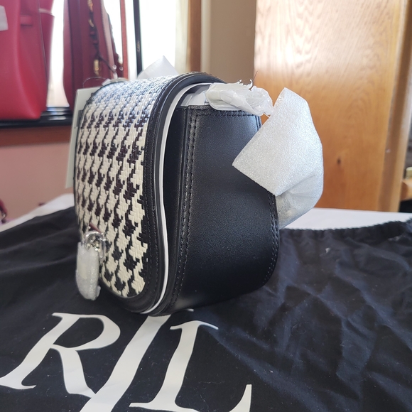 Lauren Ralph Lauren Tanner Houndstooth Medium Crossbody Bag - Picture 10 of 11